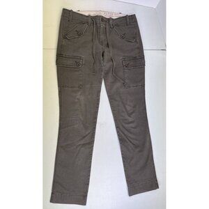 Anthropologie Paper Boy Pants Womens 4 Green Straight Leg Cargo Pockets Travel